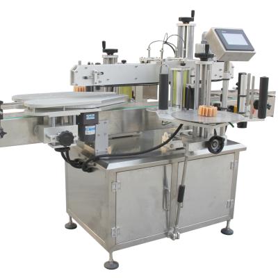 China Automatic Food Double Sides Flat Bottle Labeling Machine Flat Round Labeling Machine Bottle Box Sticker Labeler for sale