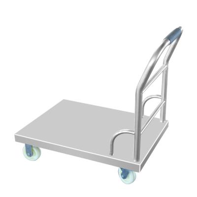 China Made in China stainless steel heavy duty manual platform trolley four wheel custom stainless steel trolley for sale