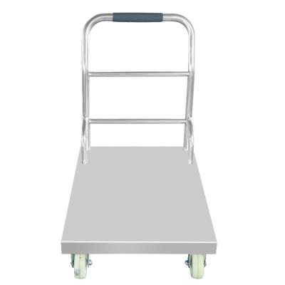 China Stainless steel delivery truck trolley hotel lobby luggage trolley stainless steel flat medical trolley for sale