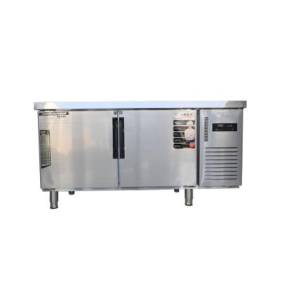 China Refrigerated table freezer commercial operating table refrigerated flat ice box double temperature kitchen stainless steel for sale