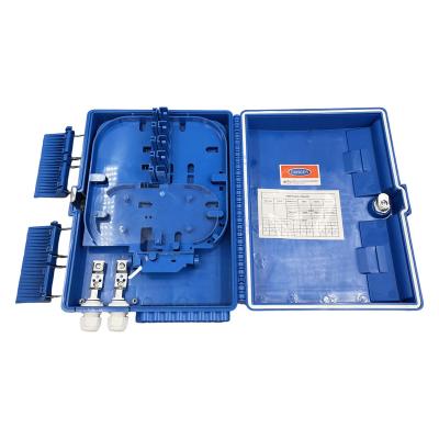 China FTTH FTTX ABS blue IP 65 waterproof distribution box with lock fiber terminal boxes assembled with 1/16 splitter or LGX box for sale