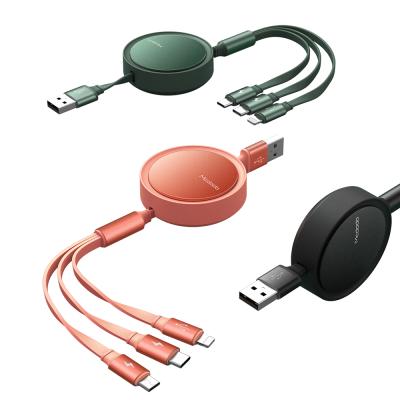 China 3 in 1 Mcdodo Multi Port Phone USB Cable Fast Charging Smart Charger 3A in 1 Retractable USB Cable for sale