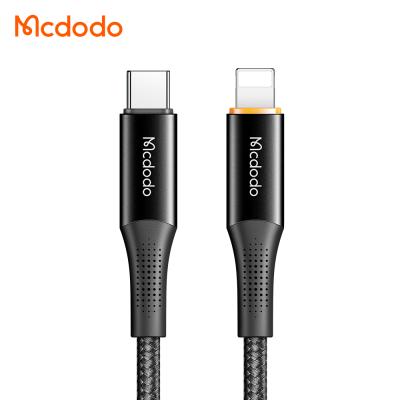 China Two Color LED Light Mcdodo USB Type c PD 20W 36W Fast Charging USB Cable For iPhone For iPad for sale