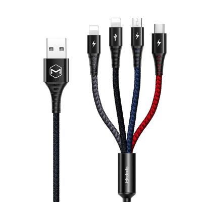 China Fast Charging Multi Functional Mcdodo 4 Ports In 1 USB Data Cable For iPhone Android Type-C for sale