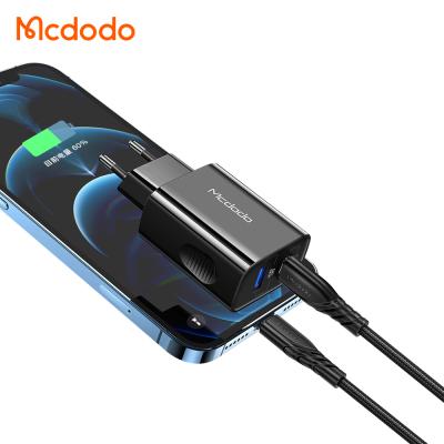 China Mobile Phone Mcdodo USB-A USB-C 20W Dual PD EU Plug Access Fast Charging Set With PD Cable For iPhone for sale