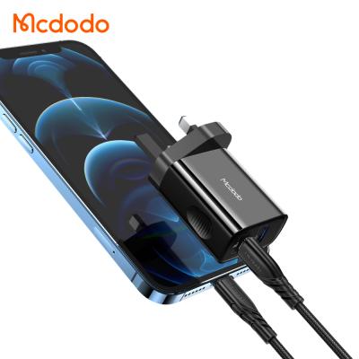 China Mobile Phone Mcdodo 20W Dual Ports PD Cable and PD Charger Set UK Plug PD Fast Charging Set for iPhone 8 Pro X12 Max for sale