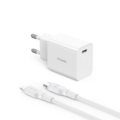 China Mcdodo 20W Fast Charging 20W Wall Charger Usb Wall Charger PD Type C USB-C Adapter UK/EU/US PD Mcdodo PD Fast Charging Type PD Set With Cable For iPhone for sale