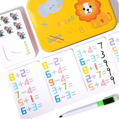 China New Design Children Enlightenment Wooden Double Sided Digit Calculation Learning Card Toy Mwz-042 for sale