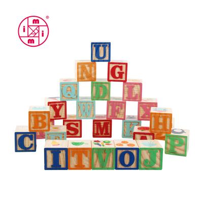 China Construction Toy New Design Wooden ABC Letter Cube Blocks Alphabet Block Educational Toy for sale