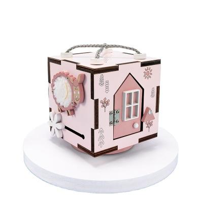 China Customize Educational Wooden Hand-eye Coordination Toy Multifunctional Busy Cube For Children Xjydz-159 for sale