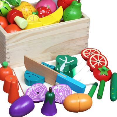 China Fruit Cutting Toy Vegetable Cutting Toy Wooden Material With Magnetic Kids Diy Kitchen Toy for sale