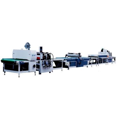 China PVC 3 in 1 with high gloss matte skin feeling UV film pressing coating production line for sale