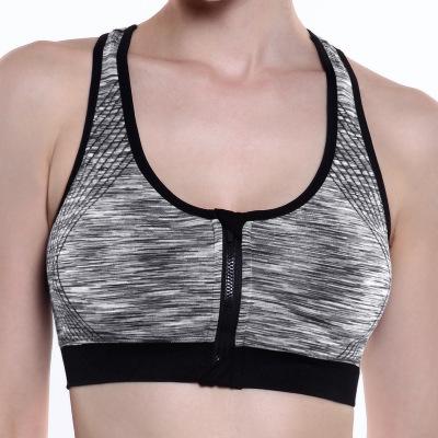 China Hot Sale M-2XL QUICK DRY plus size sports bra women Front Zipper T-Back 3D printing yoga bra OEM gym wear bra for sale