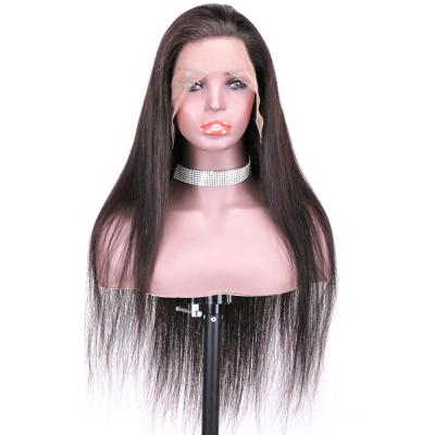 China Cheap Price 100% Chinese Straight Human Hair Full Lace Swiss Wig For Black Women for sale