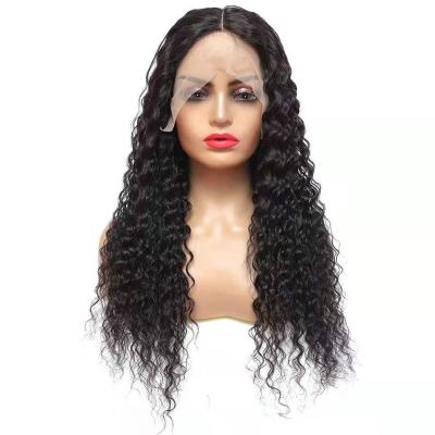 China Best Selling 100% Hairline Brazilian Human Hair Natural Deep Wave 360 ​​Lace Pre Plucked Transparent Wig For Black Women for sale