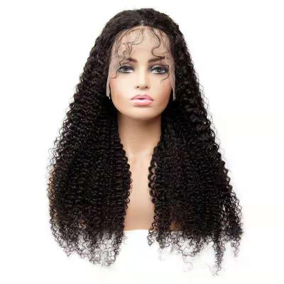 China Best Dirty100% Brazilian Hair Thick and High Quality Curly Curly 13*6 Lace Front Transparent Wig For Black Women for sale