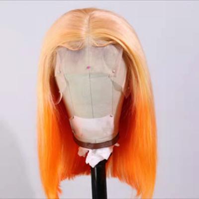 China Best Dirty100% Korean Hair Straight Straight Transparent Mix color13*4 Lace Front Wig Soft Smooth for sale