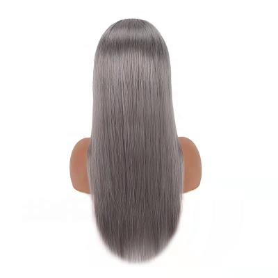 China Non Shedding No Tangle Best Selling 100% Brazilian Virgin Hair 1B-gray 13*4 Straight Transparent Lace Front Wig for sale