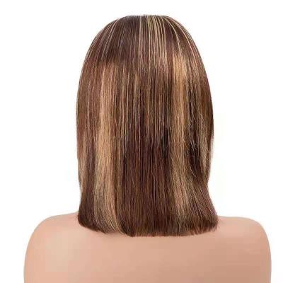 China Best Sale100% Brazilian Virgin Human Hair Thick Soft Soft Highlight 4/30 Color Straight 13*4 Lace Front Lead Transparent Wig for sale