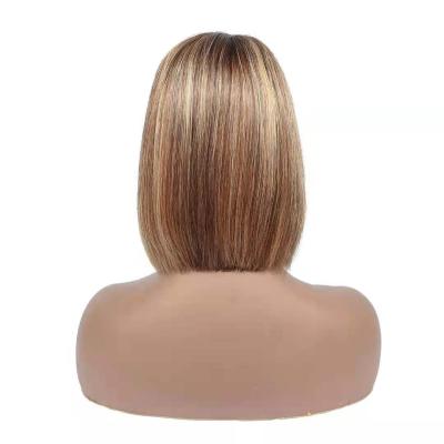 China Cheap Price 100% Straight Cheap Thick Straight Brazilian Hair Color P4/27 T Part Lace Lead Wig for sale