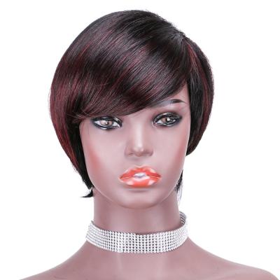 China Factory price soft soft thick hair piex cut wigs, F1b/99j virgin hair piex cut wigs, brazilian hair machine made piex cut wigs for sale