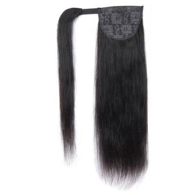 China Cheap Price 100% Soft Thick Soft Brazilian Hair 10A Grade Straight Wrap Around Ponytail for sale