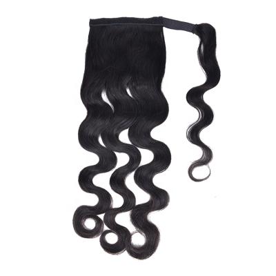 China 100% Brazilian High Quality Thick Smooth Soft Body Wave Hair Wrap Around Ponytail for sale