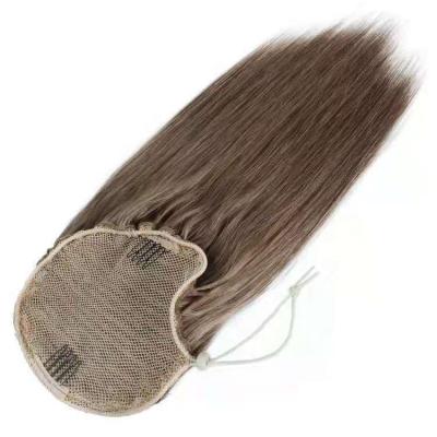 China 2021 Best Selling 100% Soft Straight Thick Brazilian Hair Color 18# Drawstring Straight Ponytail for sale