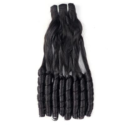 China Soft Smooth Thick Brazilian Hair 100% Finger Curl Super Double Pulled Hair Bundle for sale