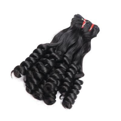 China Super 100% Soft Smooth Thick Brazilian Hair Spring Bun Double Drawn Hair Bundle for sale