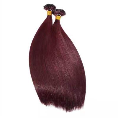 China Wholesale price 100% European remy hair soft straight double ended color 99j U tip keratin straight hair extension for sale