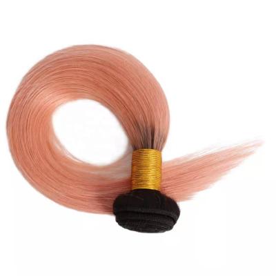 China Wholesale Price 100% Soft Thick Soft Brazilian Hair 10A Grade Straight 1b/Rose Gold Color Hair Bundle for sale