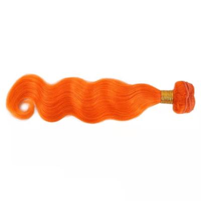 China 100% Wholesale Price 10A Hair Grade Soft Thick Smooth Brazilian Body Wave Orange Color Hair Bundle for sale