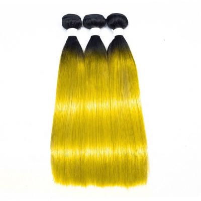 China Wholesale Price 100% Soft Thick Soft Brazilian Hair 10A Grade Straight 1b/yellow Color Hair Bundle for sale