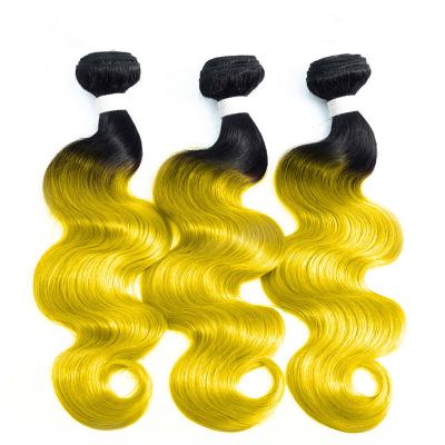 China Wholesale Price 100% Soft Smooth Smooth Thick Brazilian Hair 10A Grade Body Wave 1b/yellow Color Hair Bundle for sale