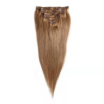 China Best Selling 100% Shiny Hair Brazilian Straight Hair 8# Grade 10A Clip Hair for sale