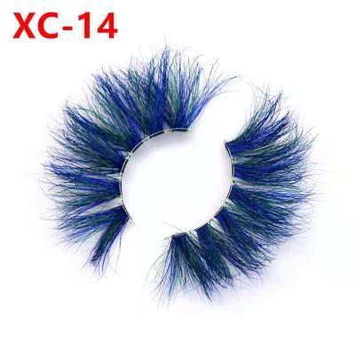 China Wholesale Price 100% Real Thick Brazilian Mink Lashes XC-14 3D Color 25mm for sale