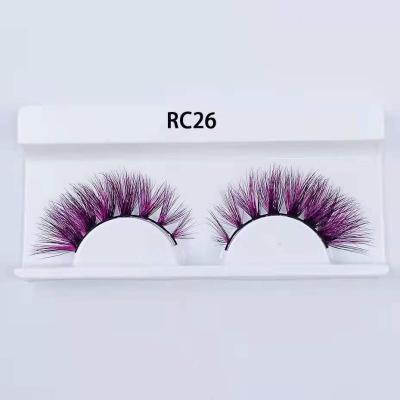 China 5D Wholesale Price 100% Real Mink Lashes RC26-32 Thick Brazilian Color 15mm/20mm for sale