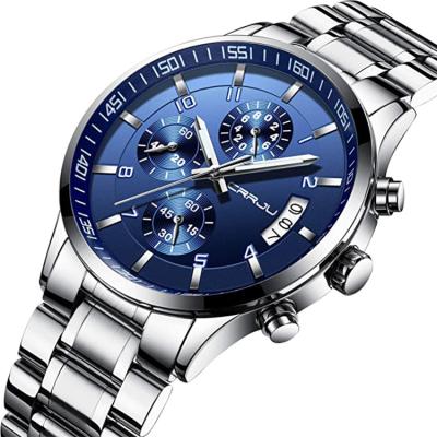 China Custom Logo Luxury Sapphire Glass Watches Stainless Steel Strap Chronograph Waterproof Wrist Men Watches for sale