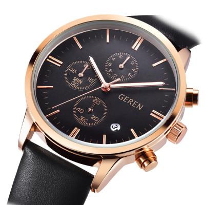 China Multifunctional luxury men's quartz watch chronograph men's wristwatch fashion waterproof style gold watches for sale