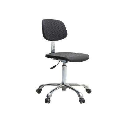 China Modern Anti-Static Height Adjustable PU Leather Stool Lab Chair With Silent Wheels for sale