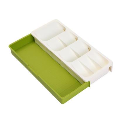 China Expandable Cutlery Silverware Storage Tray Organizer For Kitchen Drawer Holding Flatware Spoons Forks Organizer for sale