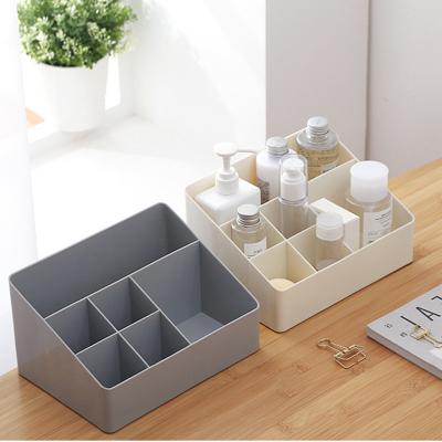 China 6 Grid Casual Office Pen Desk Organizer Plastic Storage Box for Office Table Pen Makeup Sorting for sale