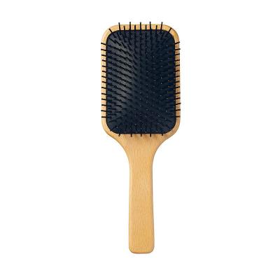 China Nondisposable Solid Beech Wood Hair Brush Comb with Air Cushion Paddle for Scalp Massager, Detangler, Hair Growth Stimulator for sale