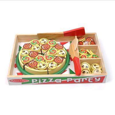 China Children Play Wooden Pizza Toy Set With 54 Toppings For Pizza Party Pretend Play Toy, Simulation Children Early Educational Toy for sale