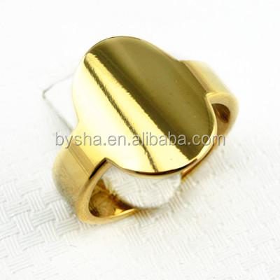 China Italian stainless steel customers customed plating gold stainless steel oval finger men top rings for sale