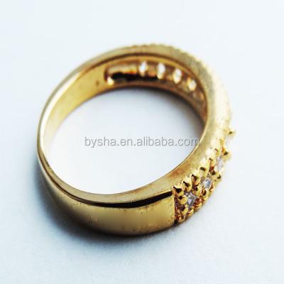 China Fine solid 18K gold stainless steel jewelry natural crysatl stianless steel diamond ring for sale