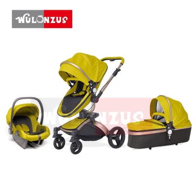 China Polyester 3 in 1 Triciclo Luxury Infant Leather Baby Stroller for sale