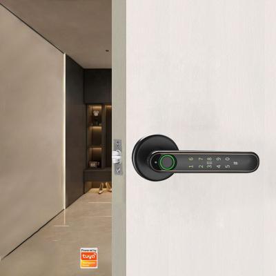 China Fully Automatic Tuya WIFI Home App High Security Prison Office Apartments Hotel Smart Lock, Biometric Automatic Fingerprint Smart Door Lock, Electronic Key Door Lock for sale