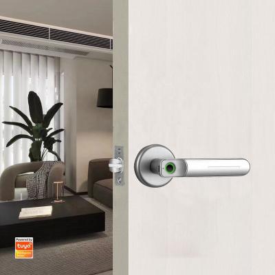 China Home Cost-Effective Smart Electronic Biometric Handle Lever Lock App BLE Tuya Fingerprint Pulido Prison Office Apartment Hotel Smart Door Lock for sale